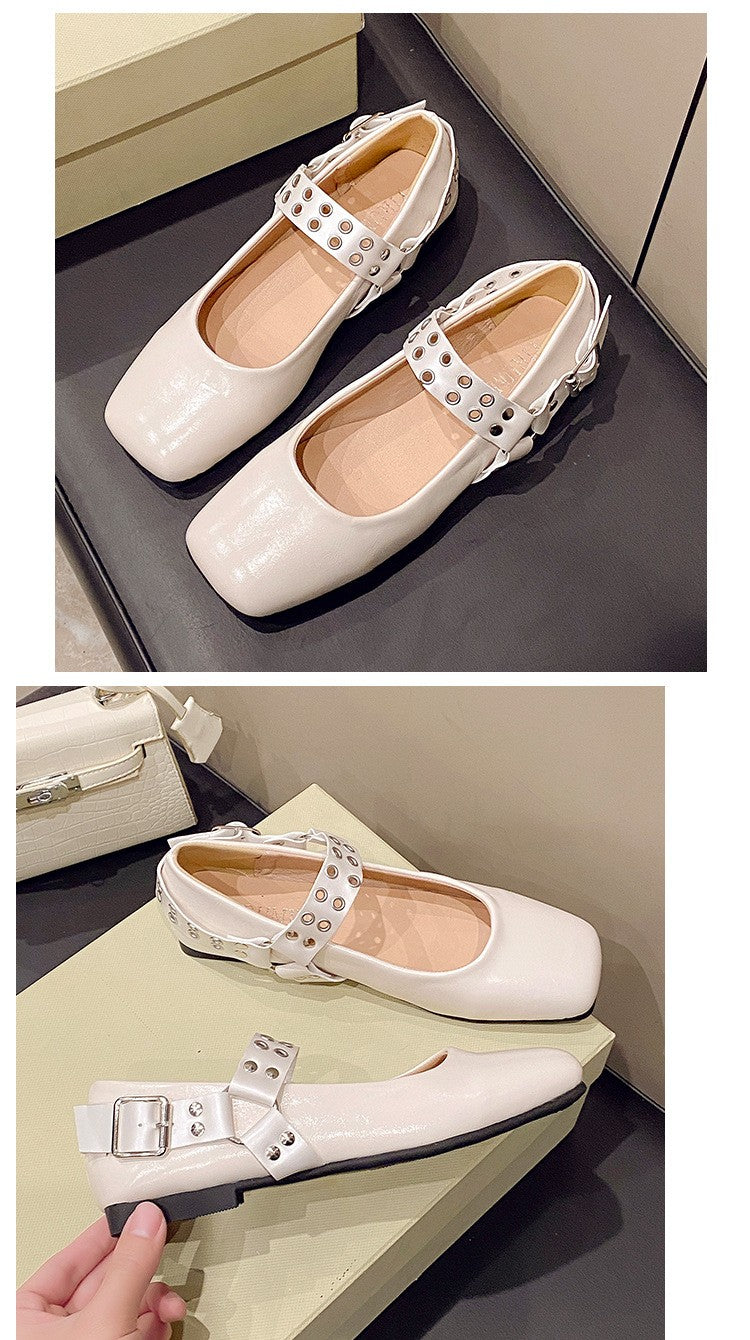 2025 Elegant Women Ballet Flats Shoes Shallow Mouth Autumn Loafers New Fall Retro Dress Lolita Tabis Shoes Zapatos De Mujer