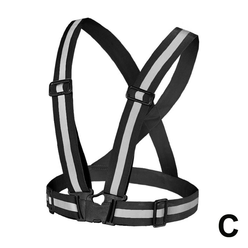 High Visibility Reflective Vest Reflective Straps Night Running Cycling Clothing Vest Adjustable Safety Vest Riding Equipment
