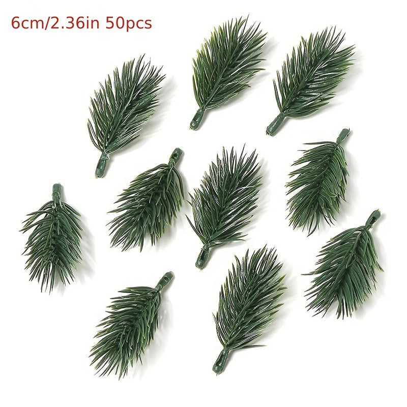10/20Pcs Pine Branches Artificial Plants Christmas Wedding Home Tree Decor DIY Handcraft Bouquet Gift Box Fake Plants Needle