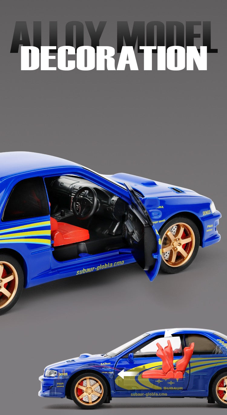 JDM 1/32 Subaru Impreza WRX STI Rally Supercar Diecast Model Alloy Metal Car Children's Toy Car Miniature Mini GT Holiday Gifts