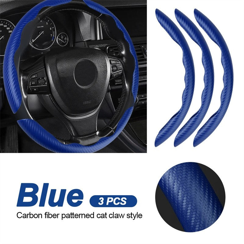 Capa Universal Antiderrapante de Fibra de Carbono para Volante de Carro, Capa Auxiliar para Volante de Carro, Acessórios Antiderrapantes
