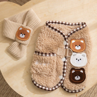 Roupas de cachorro filhote outono inverno urso fofo pato lã casaco de cachorro fantasia para animais de estimação roupas de gato chihuahua buldogue francês colete jaqueta para cachorro