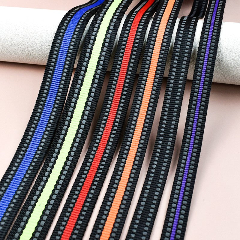 15/20/25mm Reflective Ribbon Tape 5/10M Nylon Webbing Bag Shoulder Strap To The Meter Dog Collar Polyester Binding Belt Supplies
