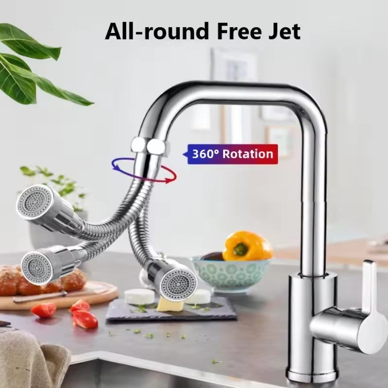 Extensor Universal de Torneira de Aço Inoxidável com Aerador de Bico Anti-respingo e Mangueira de Extensão para Pia de Cozinha