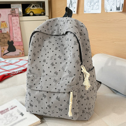 Mochila de Veludo Cotelê Outono Inverno Nova Mochila de Grande Capacidade para Aulas, Deslocamento, Mochila Versátil, Mochila de Viagem ao Ar Livre
