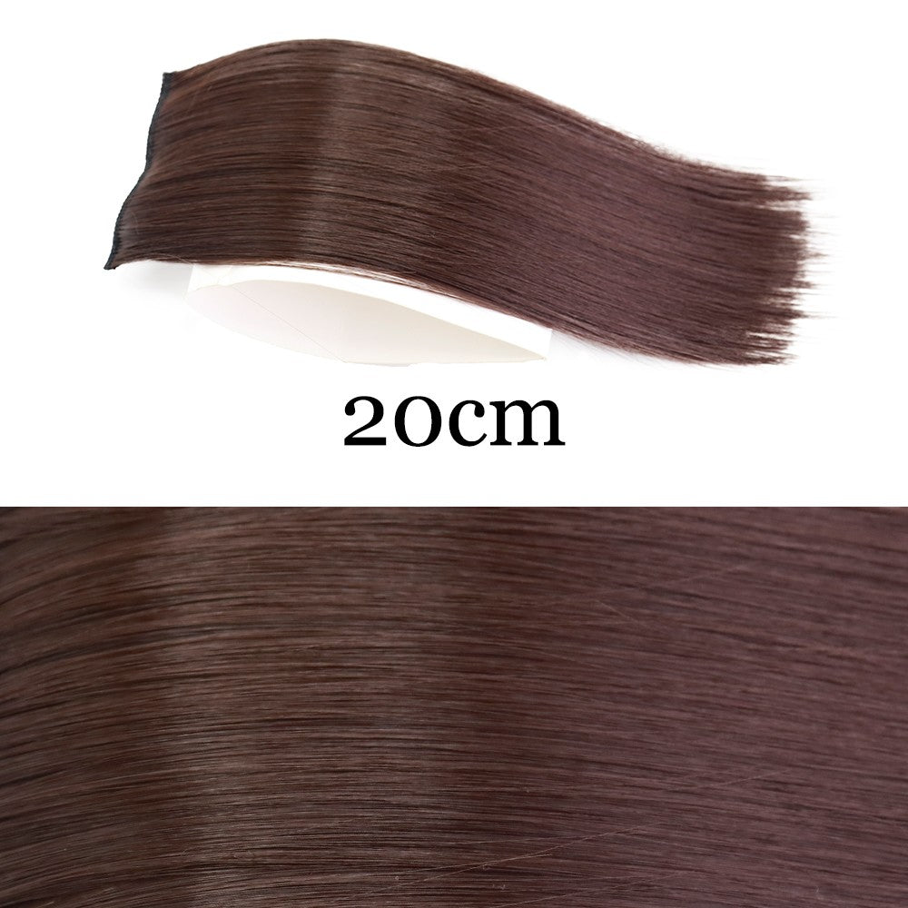 MERISI HAIR Apliques de Cabelo Sintético Liso Invisível com 2 Presilhas, Aumento de Volume, Extensões de Cabelo, Cobertura Lateral Superior