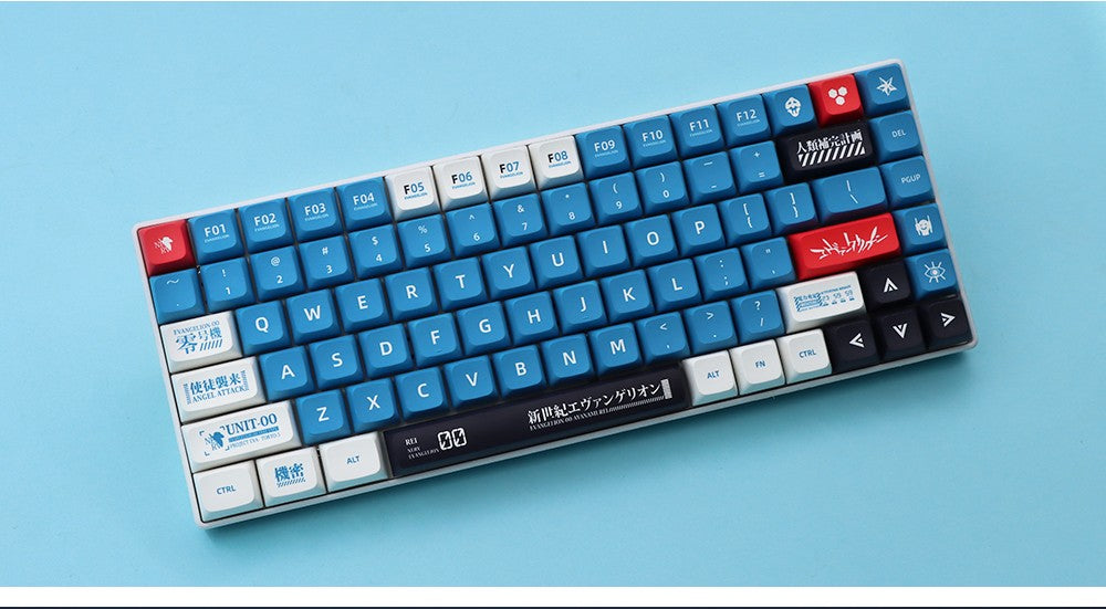 Keycaps Personalizadas Tema Eva Animação Japonesa Perfil XDA PBT Sublimação para Teclado Mecânico com Switch MX GMK