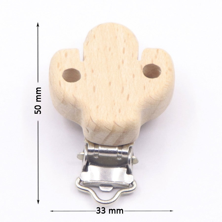 5PCS Wooden Rabbit Pacifier Clip Baby Accessories Wooden Animal Pacifier Metal Holder Elephant Pacifier Wooden Baby Teeth