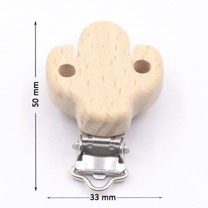 5PCS Wooden Rabbit Pacifier Clip Baby Accessories Wooden Animal Pacifier Metal Holder Elephant Pacifier Wooden Baby Teeth