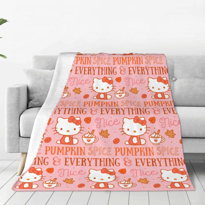 Christmas Hello Kitty Blankets Quality Warm Throw Blanket Winter Travel Office Couch Bed Graphic Bedspread
