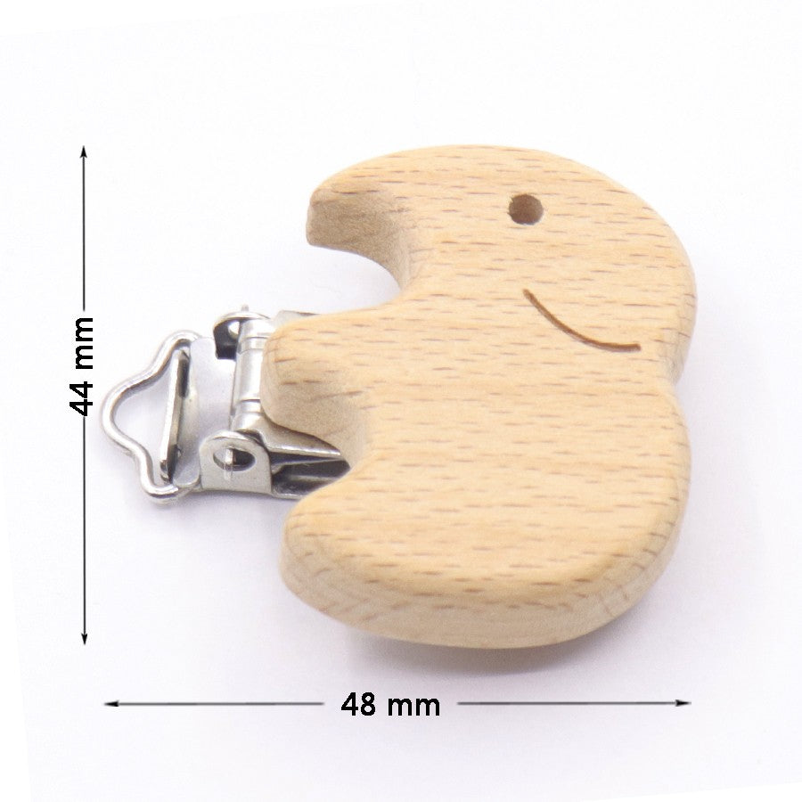 5PCS Wooden Rabbit Pacifier Clip Baby Accessories Wooden Animal Pacifier Metal Holder Elephant Pacifier Wooden Baby Teeth