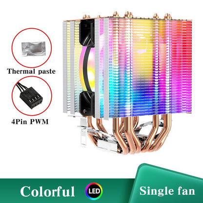6 Heat Pipes ARGB CPU Air Cooler 4 Pin PWM Quiet CPU Cooling Fan for Intel LGA 1700 2011 1200 1156 X79 X99 AM3 AM4 PC Radiator