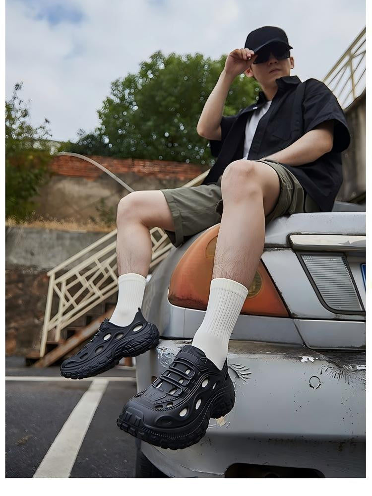 Men's Summer Clogs, Beach Shoes, Non-Slip, Anti-Odor, Baotou Women's Sports and Leisure Driving Sandals, Men's Outdoor River Tracing Shoes, Men's