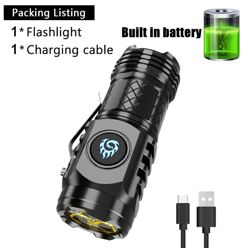 Powerful 3*SST20 LED Flashlight 18350 Super Bright Portable Torch Lamp Rechargeable Waterproof with CAP CLIP for Hiking Camping