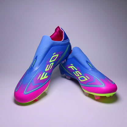 SLIP-ON Mens Soccer Shoes Non-Slip Turf Soccer Cleats for Youth  Without-Lace TF/FG Training Football Boots Chuteira Campo 35-45