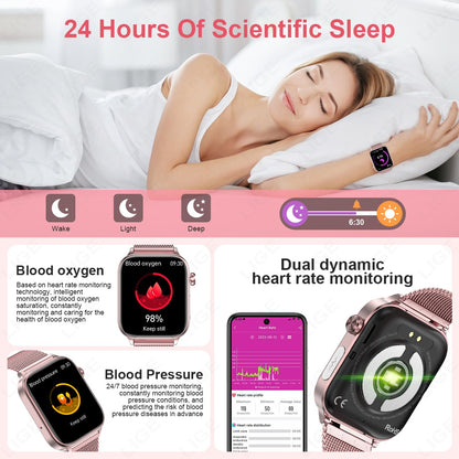 Smartwatch 2025 Novo ECG+PPG Feminino Monitor de Frequência Cardíaca Lipídios Sanguíneos Ácido Úrico Saúde Menstrual Rastreador Inteligente Para Android iOS