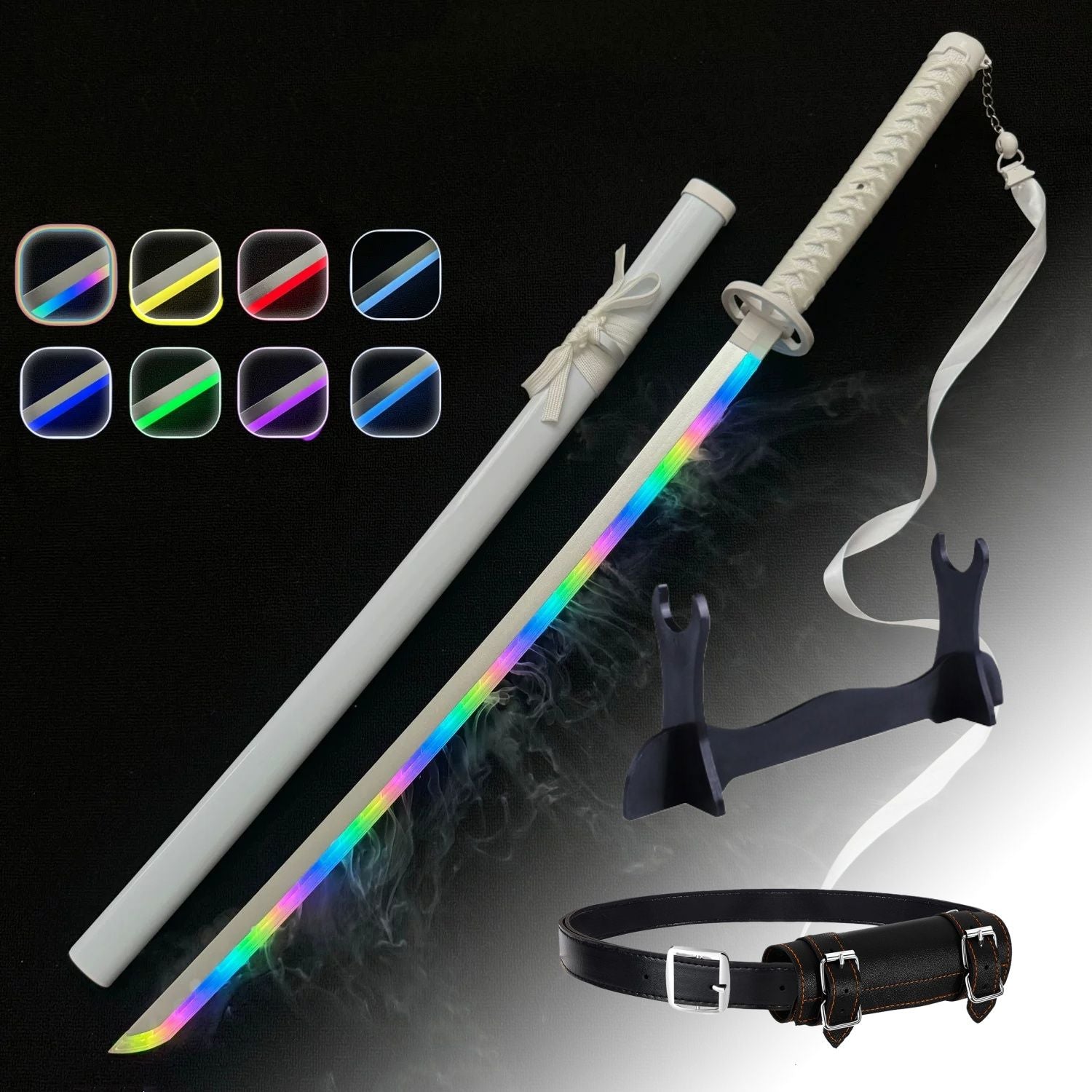 40inch Vapour Rukia Katana Glow Fog Sword Anime Bleach Cosplay Real Size Japanese Katana Original Samurai Led Lightsabre Gift