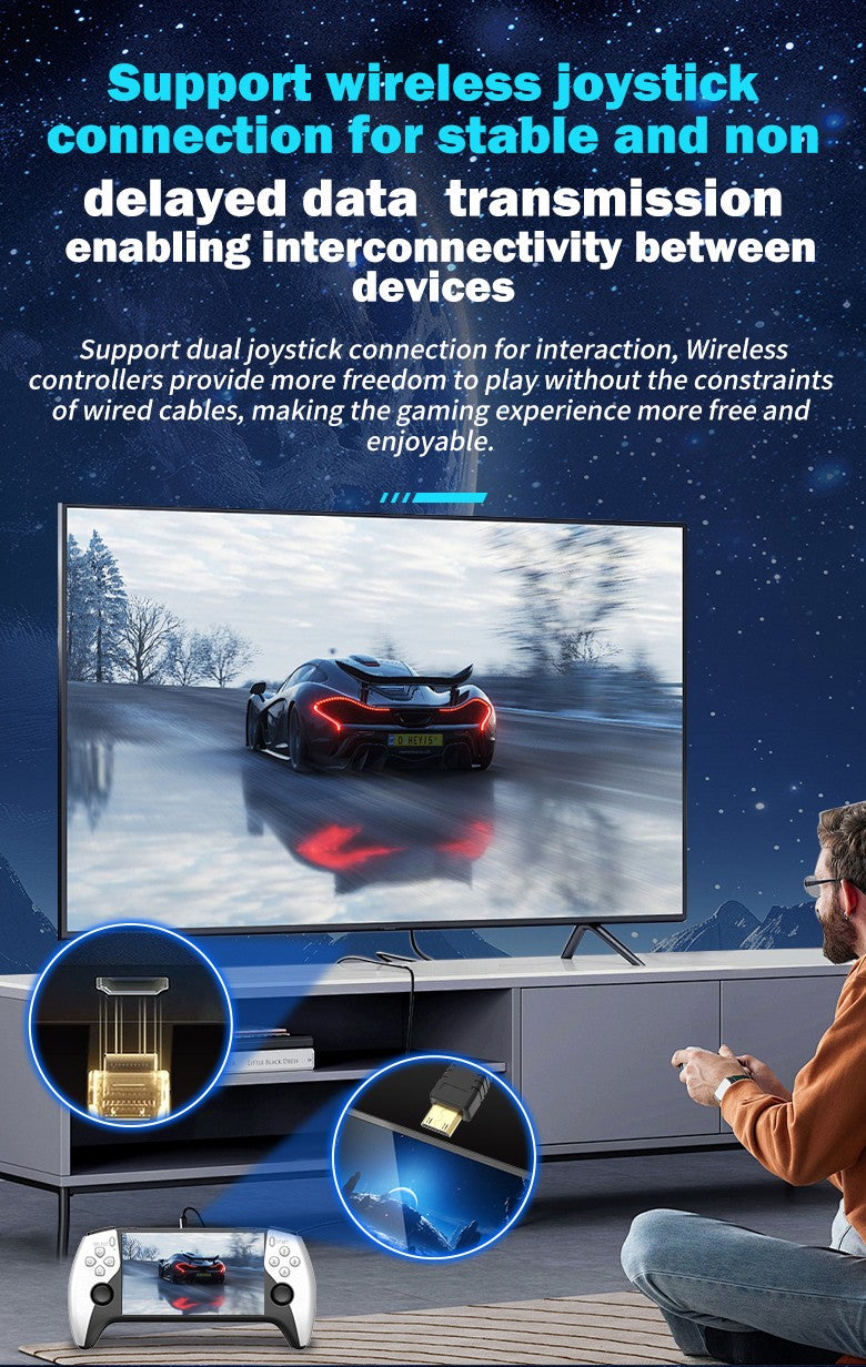 SF3500 Handheld Game Console, 5-Inch IPS Large Screen Portable Game Console, Built-in 20000+ Games, Supports FHD Output