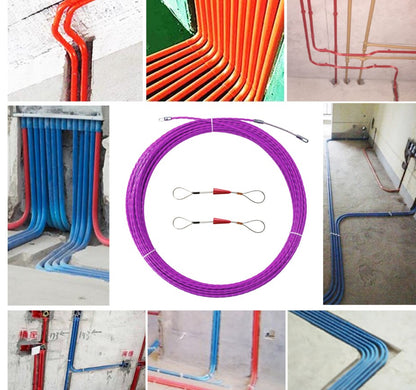 Extrator de Cabo PET de 4,3 mm Fita Guia Fio Elétrico Vareta Passa Fio Dispositivo de Condução Kit de Rosca para Eletricista de Construção