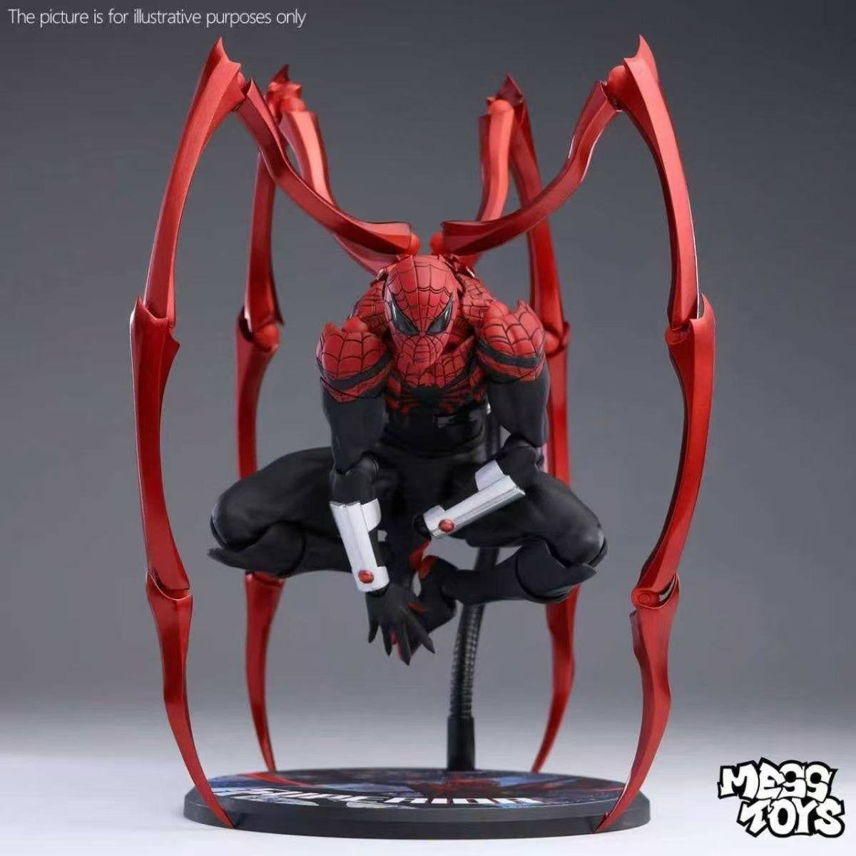In stock NEW Mess Toys Venom Lethal Neighbor Spider Man Symbiotic Black Suit Messtoys Spiderman Anime Action Figure Model toys
