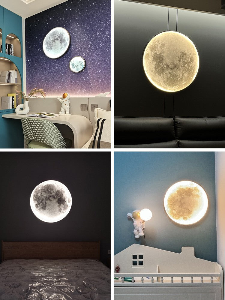 Moon Wall Lamp Living Room Background Wall Ceiling Lamp Art Bedroom Ceiling Lamp Imitating the Moon Surface Decorative Lamp