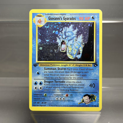 Cartas PROXY PKM Gym-Challenge/Neo-Genesis Lugia Typhlosion Rocket's Mewtwo PTCG Foil Game Collection Cards Game Toys