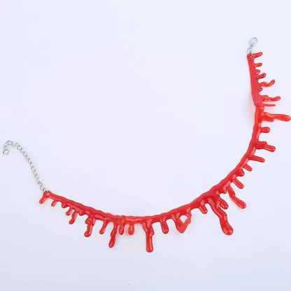Halloween Decoration Horror Blooddrop Necklace Fake Blood Vampire Fancy Bloody Necklace Female Necklace Fear Blooddrop Necklace