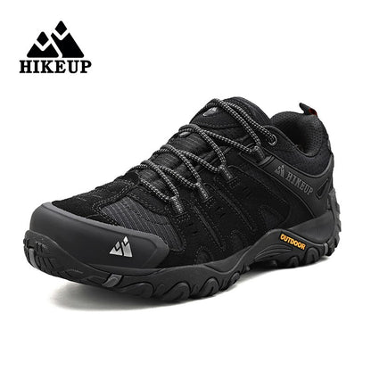 HIKEUP Tênis Masculino de Caminhada em Couro Camurça, Calçados Outdoor Resistentes ao Desgaste Masculinos para Trekking, Caminhada, Caça e Tênis Táticos