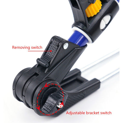 1.7M/2.1M/2.4M Novo Suporte de Vara de Pesca Telescópico de Aço Inoxidável Engrossado, Suporte de Vara de Pesca Dupla Finalidade, Suporte para Vara de Pesca