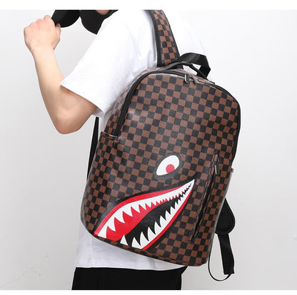 New Casual Shark Backpack Business Large Capacity Men's Backpack Campus High Value School Bag Outing Travel Bag