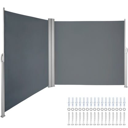 SucceBuy Retractable Side Awning Outdoor Patio Screen Fence Privacy Divider Garden  Pool Patio Terrace Sun Shade Wind Screen