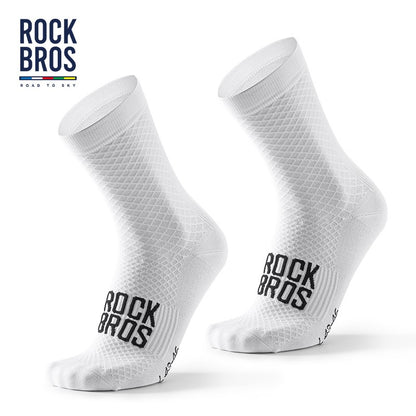 Meias de Ciclismo ROCKBROS Meias Esportivas Suaves Meias de Bicicleta com Absorção de Choque Tecido Respirável Meias Externas de Alta Elasticidade Um par
