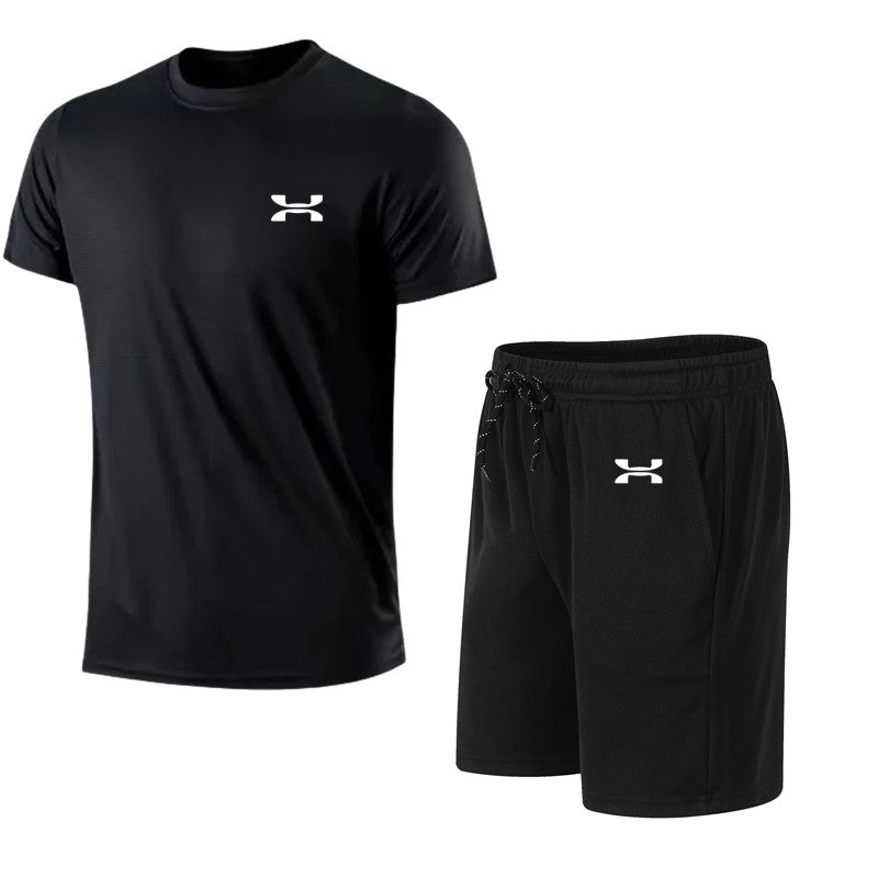 2025 summer fashion men's casual sports suit T-shirt shorts suit casual short sleeves suit jogging fitness clothing brand clothi