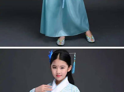 Hanfu Chinese Costume Girls Children Kimono Traditional Vintage Ethnic Fan Students Dance Halloween Japanese Yukata Kimono Style