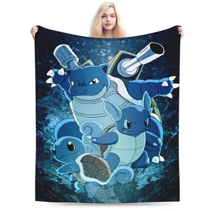 Cobertor de Flanela com Cena Clássica de Pokémon para Cama Super Quente, Mantas para Sofá, Cadeira, Piquenique, Colcha Engraçada, Capa para Sofá-Cama