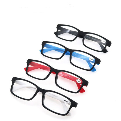 MODFANS Óculos de Leitura Masculino Feminino Retangular Clássico Leitores Eeyeglasses Armação Flexível Dobradiça de Mola com Dioptria +1.0 a +4.0
