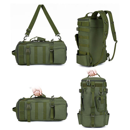 Mochila Tática de Pesca com Porta-Varas, Bolsa para Apetrechos de Pesca, Armazenamento de Equipamentos de Pesca, Sistema Molle, para Acampamento, Caminhada, Bolsa Multifuncional para Exteriores