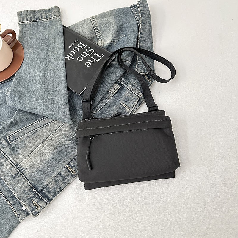 Fashion Leisure Nylon Shoulder Bag Solid Color Waterproof Cross-body Unisex Messenger Bag for Men And Women