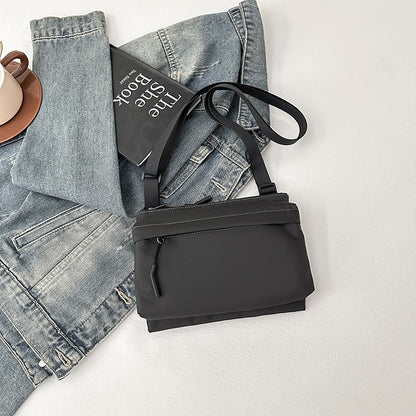 Fashion Leisure Nylon Shoulder Bag Solid Color Waterproof Cross-body Unisex Messenger Bag for Men And Women