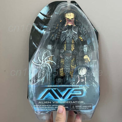 Figura de Alienígena, Máscara de Predador Celta, Figura de Predador com Cicatriz, Figura de Ação de Alienígena, Brinquedos de Modelo, Boneca Articulada, Presente de Natal