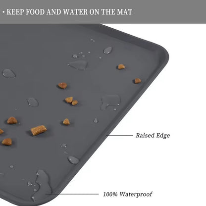 Tapete de Silicone Antiderrapante para Comida de Animais de Estimação Tapete Impermeável para Tigela de Cães Gatos Comedouro de Água Antiderramamento Proteção de Chão de Inverno