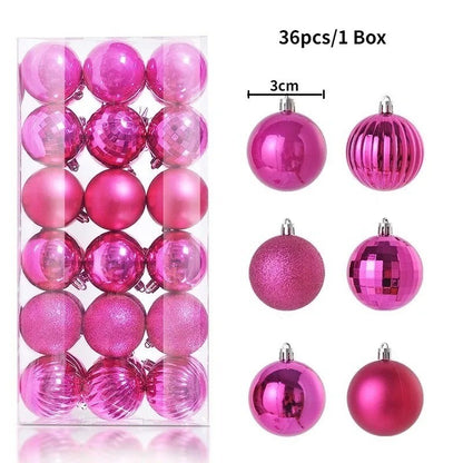 24Pcs 3cm Christmas Balls Christmas Tree Decoration Xmas Hanging Tree Pendants Home Party Christmas Tree Decor New Year Gifts