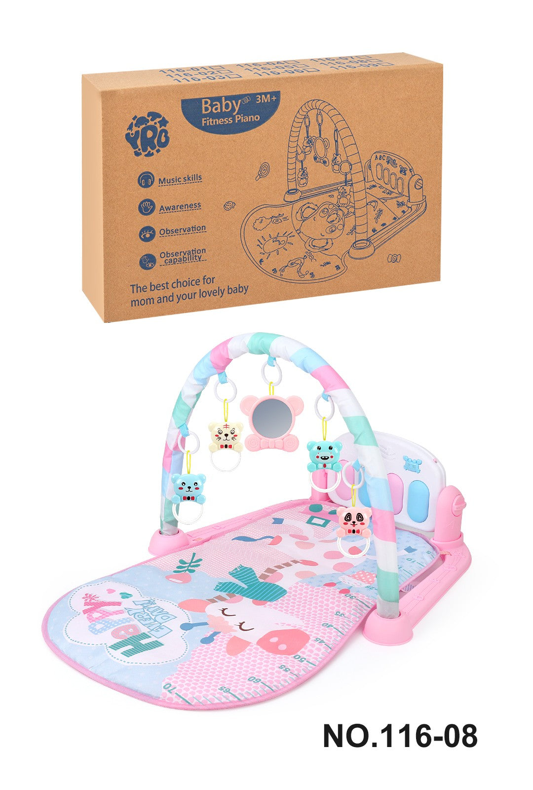 Tapete de Atividades para Bebê Multifuncional, Ginásio de Fitness, Brinquedo Musical, Educacional, para Engatinhar, Presente para Crianças