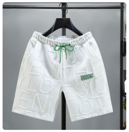 Letters Size 5XL 6XL 7XL Fashion New Knitted Shorts Men Comfortable Elastic Waist Clothing Male Breathable Short Trousers