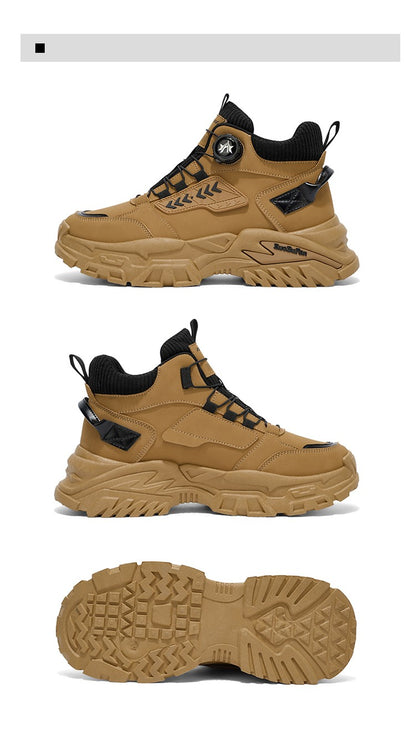 New Men's Casual Outdoor Construction Site Work Durable Safety Shoes, Black for Outdoor Mountain Climbing and Hiking Sports