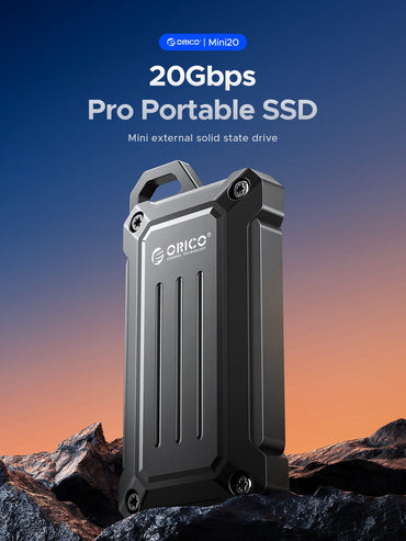 ORICO Portable SSD Up to 2000 MB/s USB 3.2 Gen 2 x 2 External Solid State Drive Water and Dust Resistance for Outdoors Zinc Allo