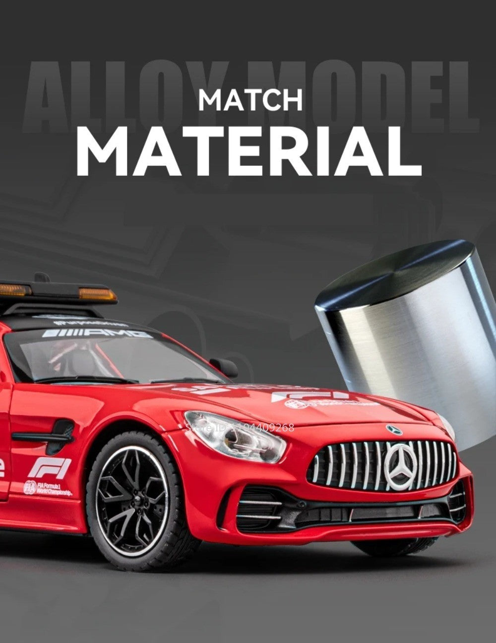 1:24 GTR F1 Segurança 300SL Carro Esportivo Modelo Brinquedo Liga Fundido Som Luz Amortecedor Modelos de Veículos em Miniatura Coleção Presente