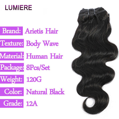 Cabelo Humano Ondulado com Extensões de Tic Tac 100% Cabelo Humano Virgem Brasileiro Cru Sem Emendas para Mulheres