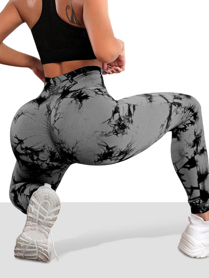 Women's Seamless Tie-dye Yoga Pants High Waist Soft Comfortable Gym Fitness Sportswear Workout Leggings Tights