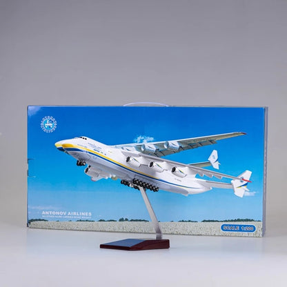 Modelo de Aeronave de Transporte Antonov AN-225 em Escala 1/200 Brinquedos de Aviação Jogos de Miniatura de Plástico e Metal